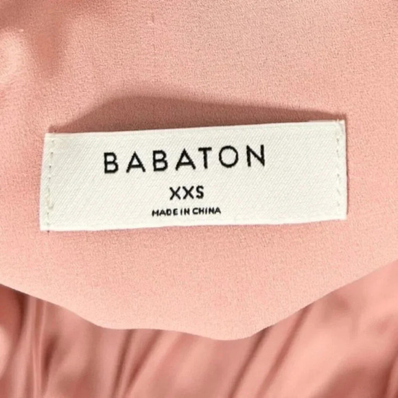 Babaton Aritzia Bautista Midi Dress Pleated Mock Neck Side slit Pink Size XXS - Picture 15 of 16